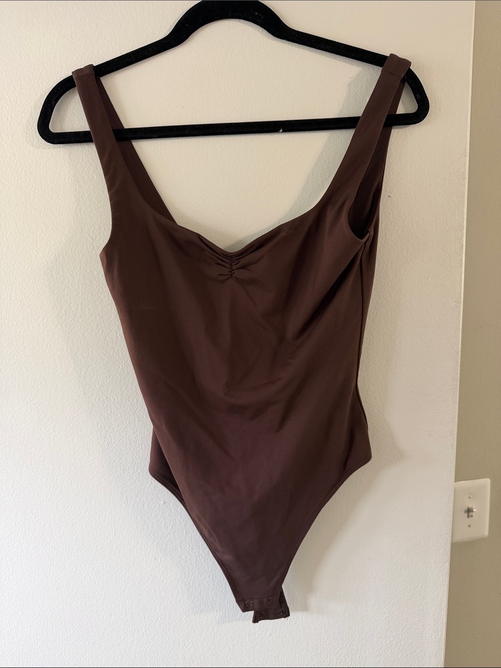 Babaton Chocolate Scoop Neck Bodysuit
